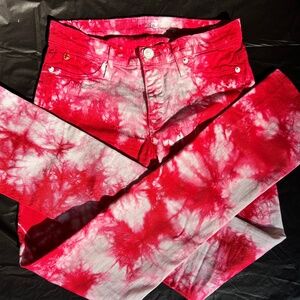 Women’s size 26 Hudson jeans tie dye pink white